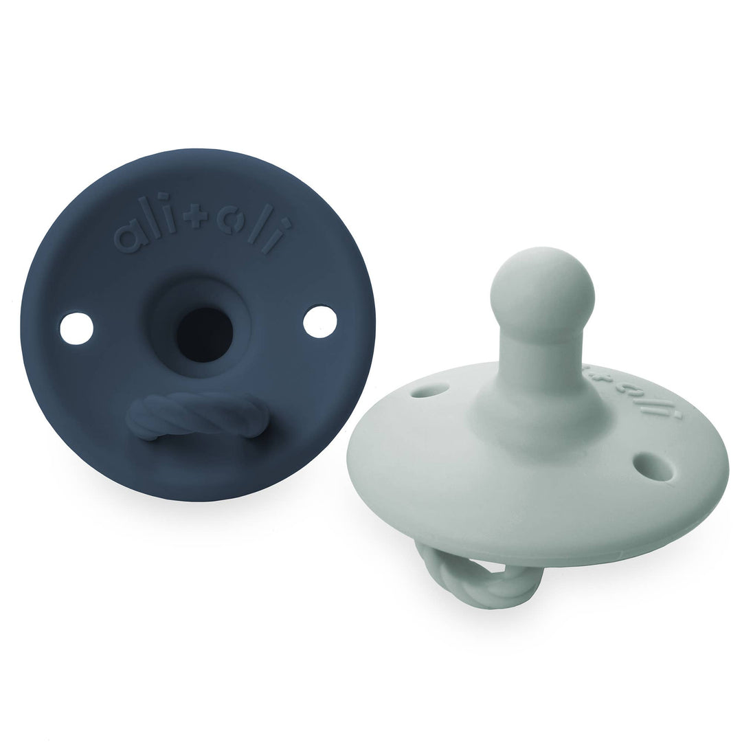Pacifier Set Round (Blue & Mist)