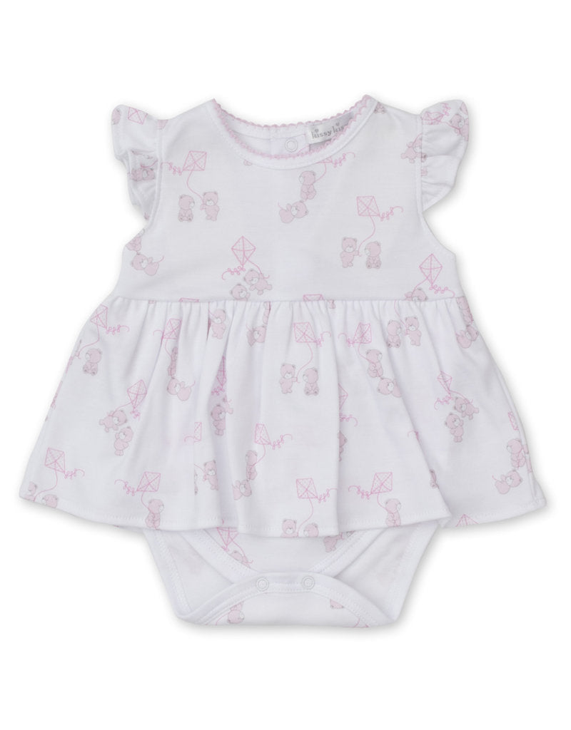 Kissy Kissy Pink Bears And Kites Bodysuit Dress