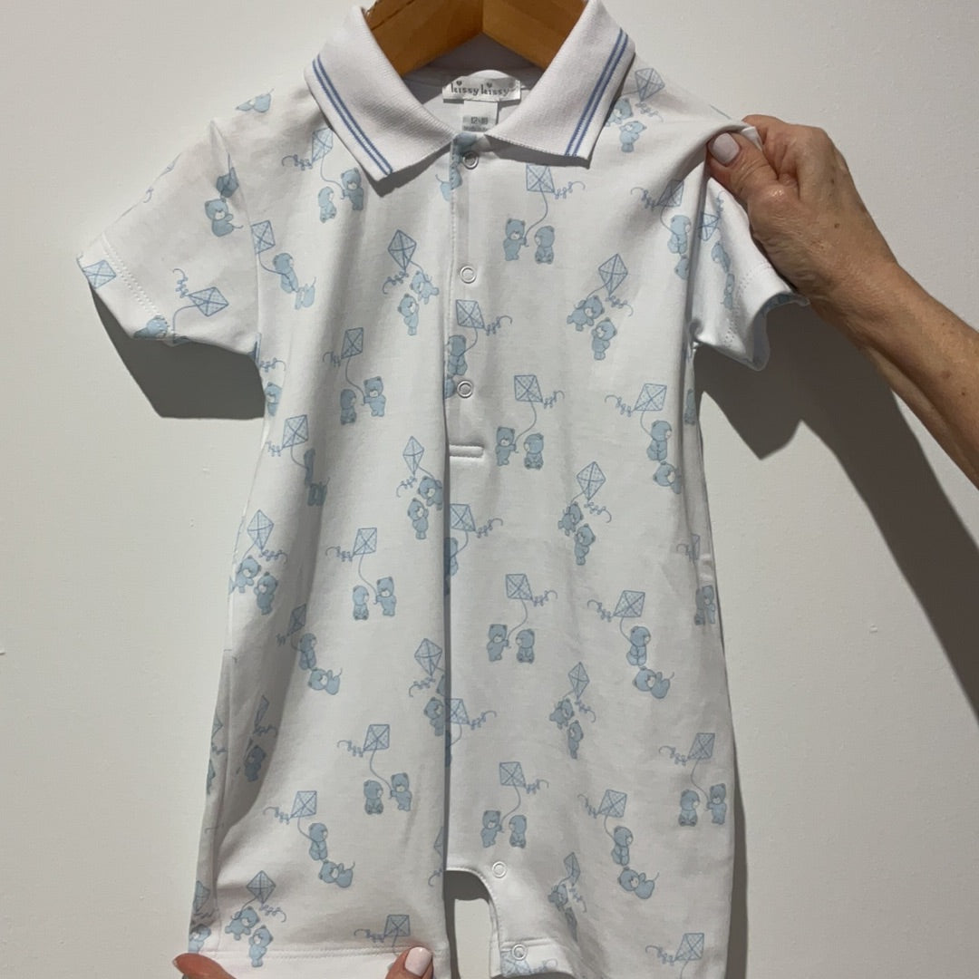 Kissy Kissy Blue Bear and Kite Short Playsuit