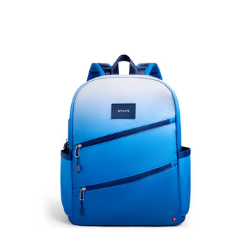 STATE Kane Double Pocket Large Backpack Blue Gradient Diagonal Zipper