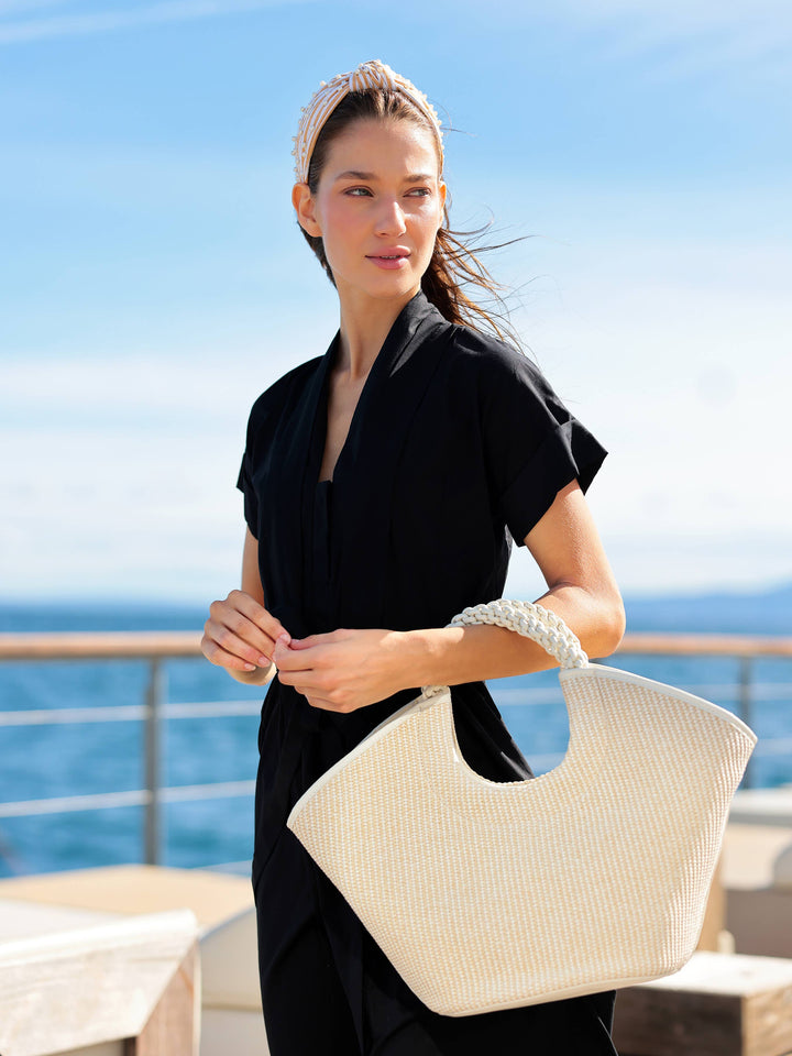 CLARA TOP HANDLE BAG: IVORY
