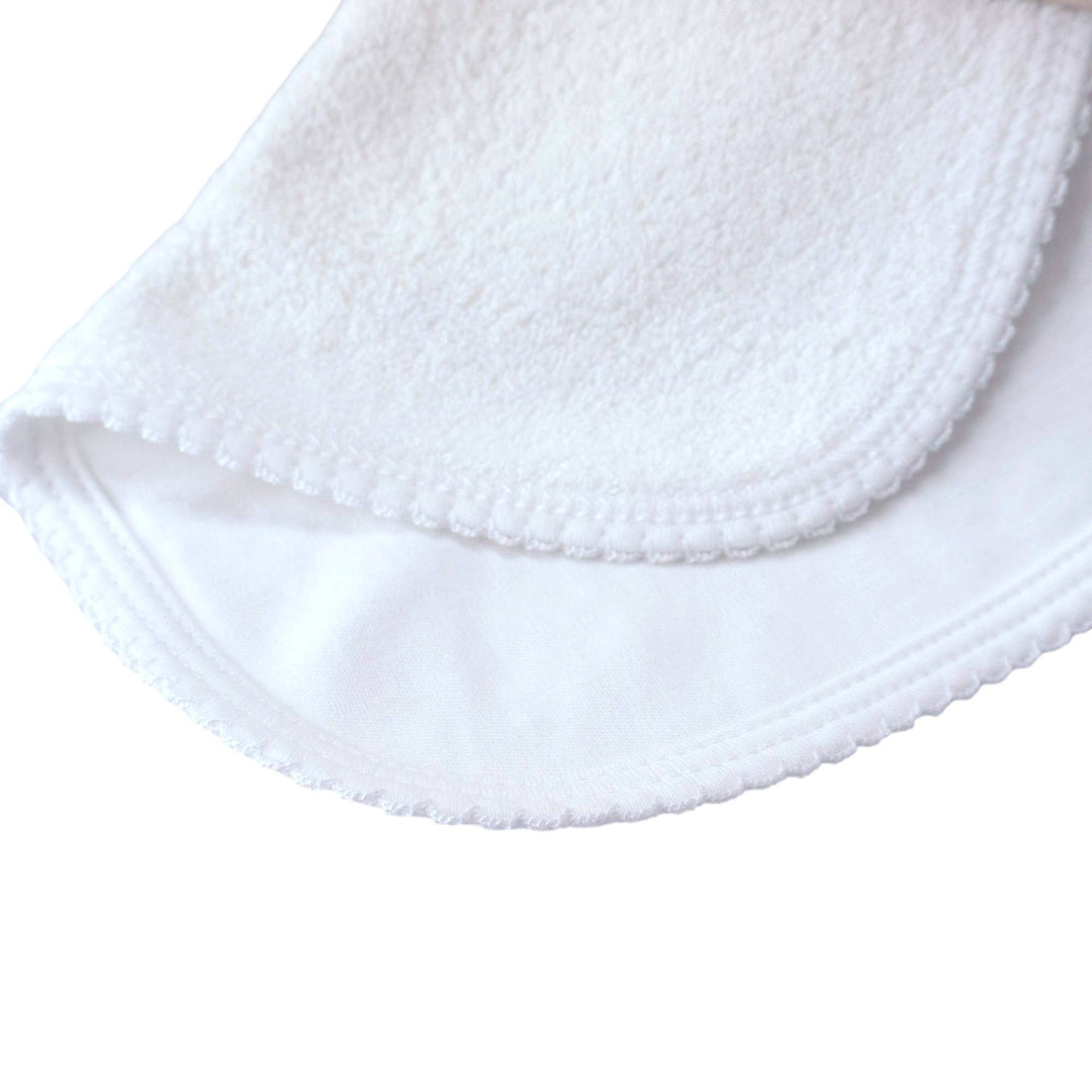 Marcela - White Pima Burp Cloth: Regular