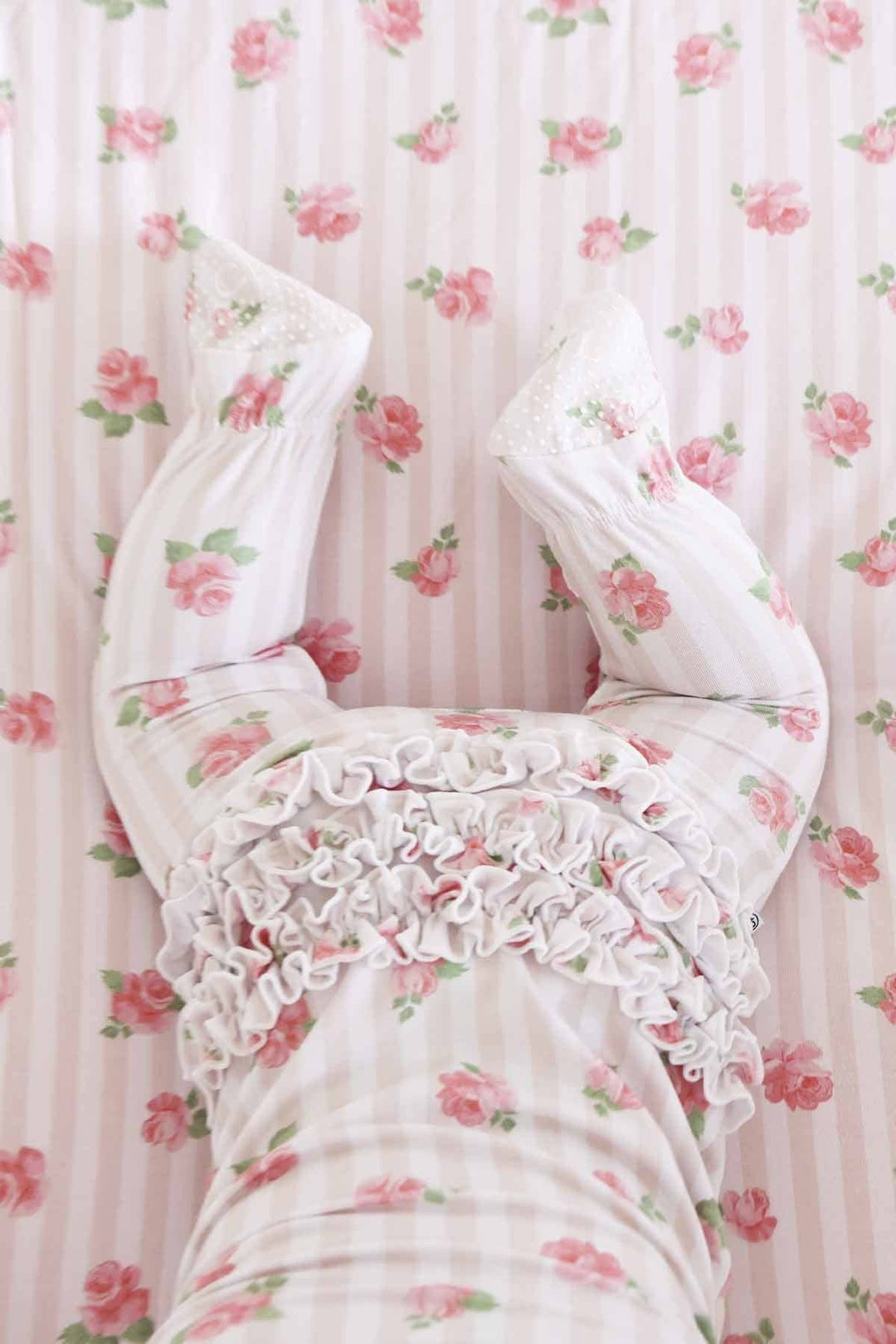Rosy & Cozy Ruffle Zipper Footie: 3-6 months