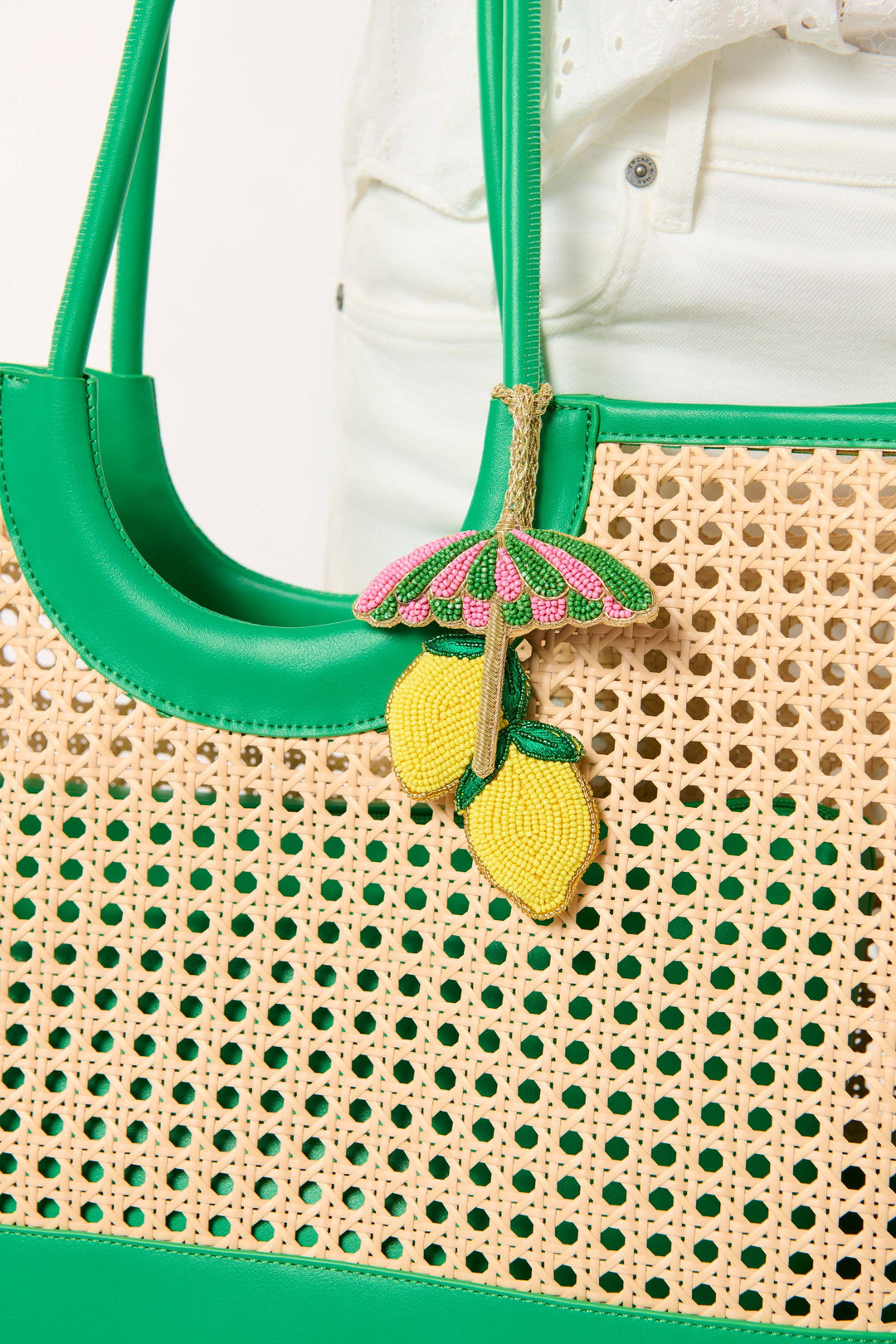 LEMON/UMBRELLA BEADED BAG CHARM,MULTI