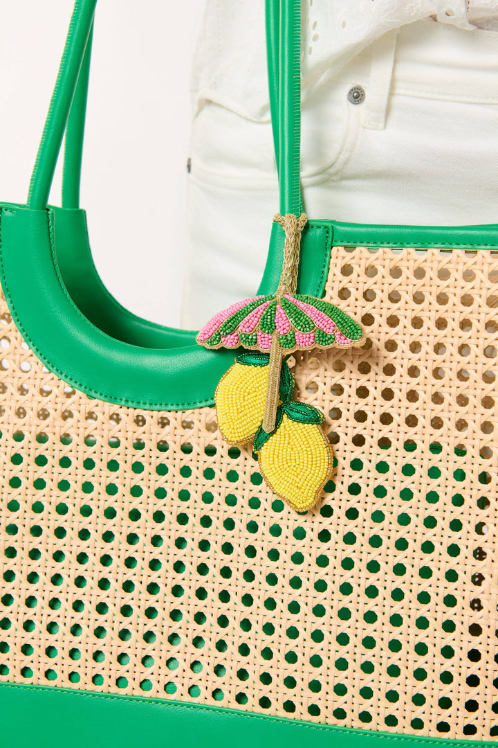 LEMON/UMBRELLA BEADED BAG CHARM,MULTI