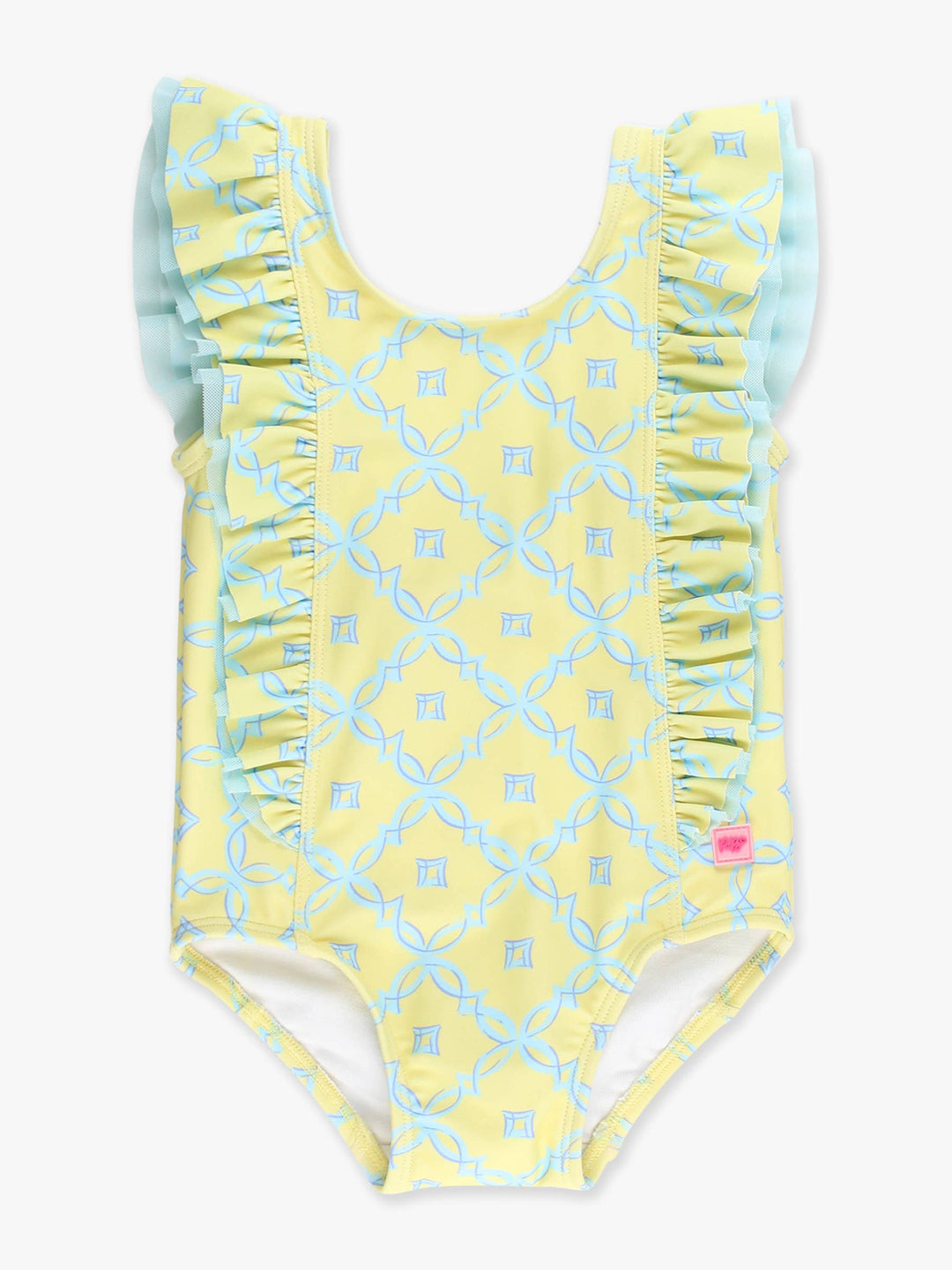 Girls Banana Coastal Charm Waterfall One Piece Swimsuit