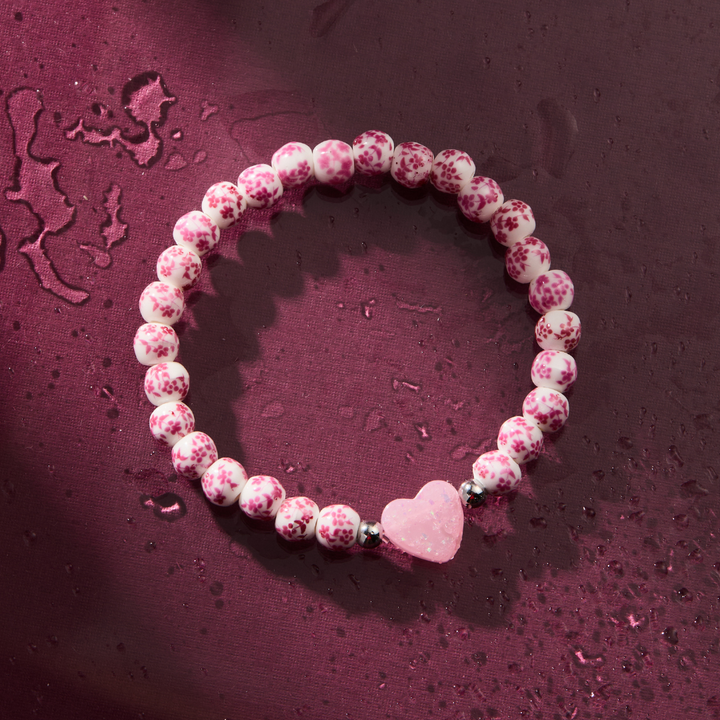PETITE HOLY WATER PORCELAIN HEART BRACELET: Waterproof Gold