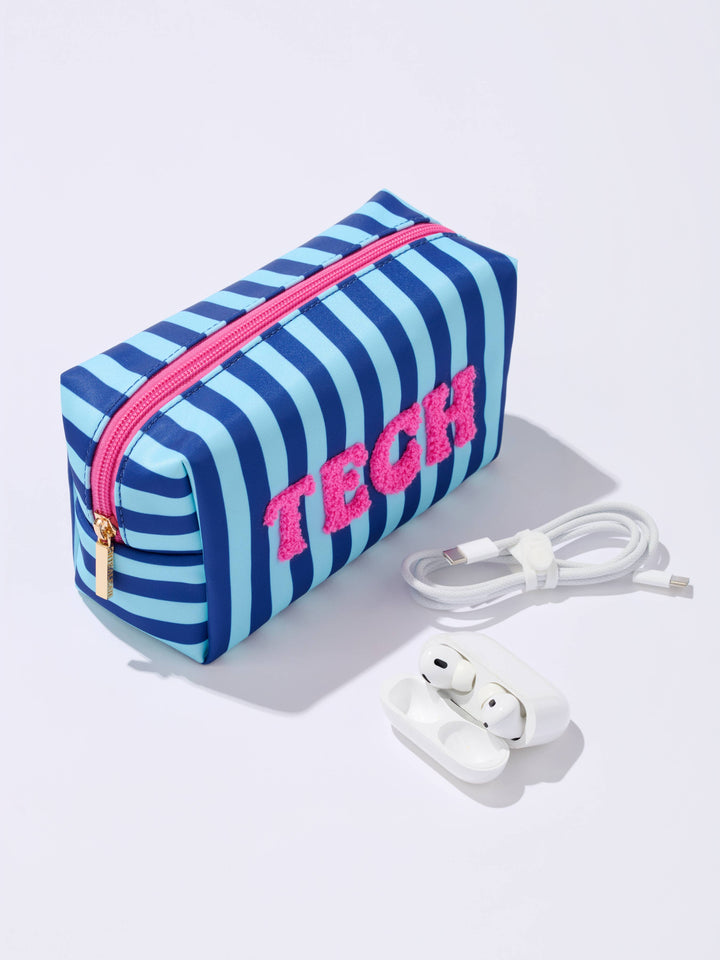 "TECH" SMALL ZIP POUCH,BLUE