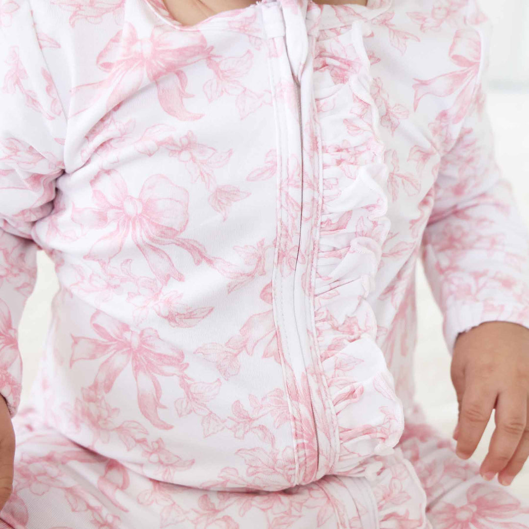 Fancy Frills Ruffle Zipper Footie: 6-9 months