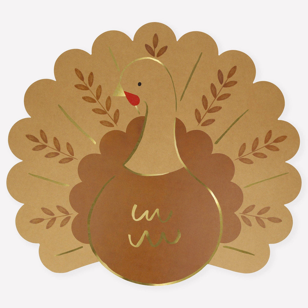 Folk Turkey Paper Placemats
