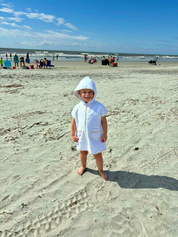 Sleeveless Cover Up - White with Yellow Floral
