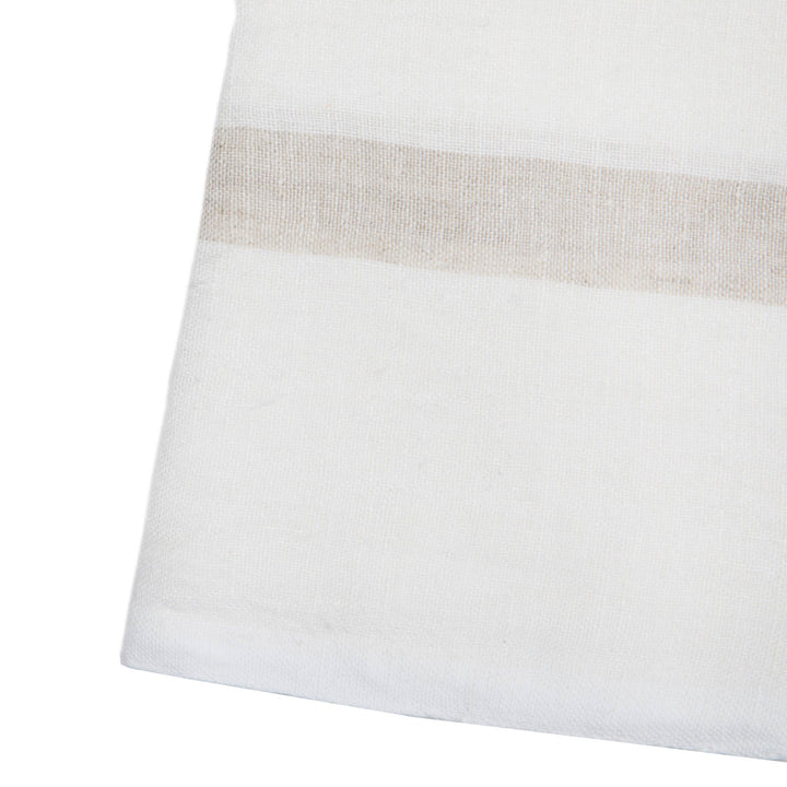 Laundered Linen White/Natural Towels 20x30 - Set of 2