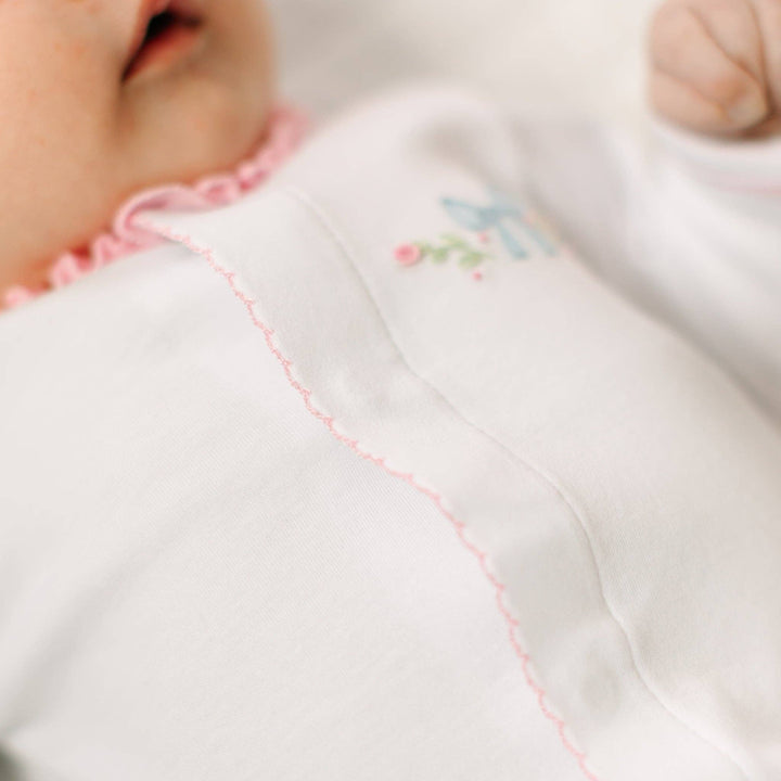 Evelyn's Classics Hand Embroidered Ruffle Footie