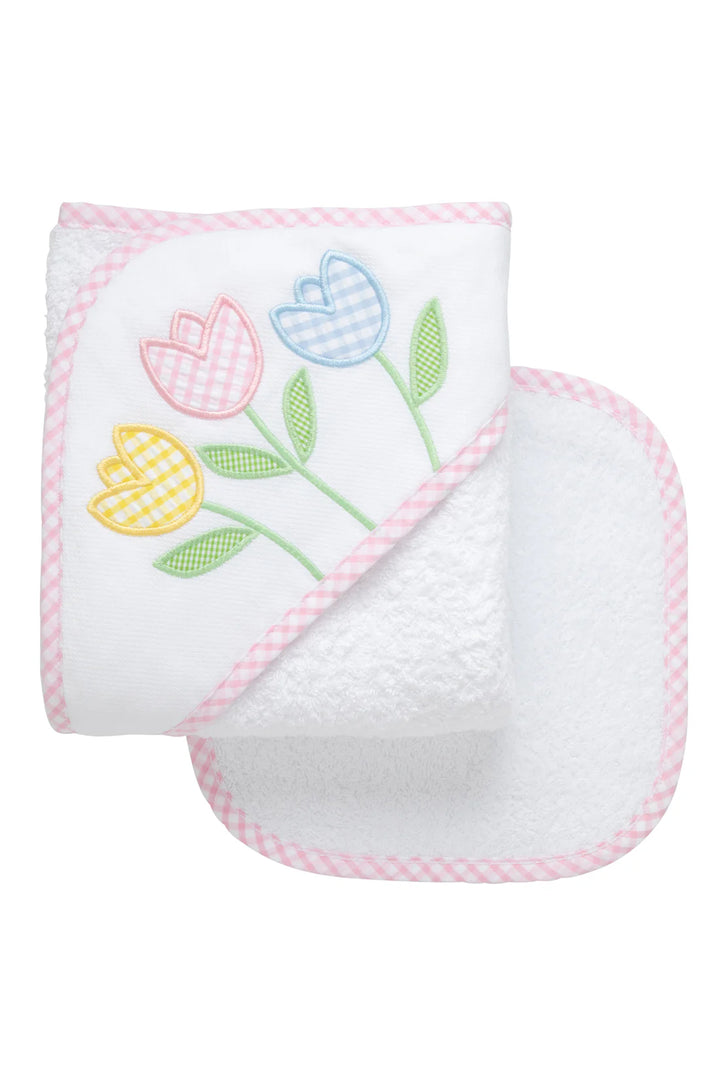 3 Marthas Infant Hooded Towel & Wash Cloth with Applique