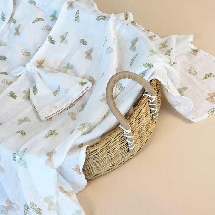 Butterflies Bamboo Muslin Swaddle