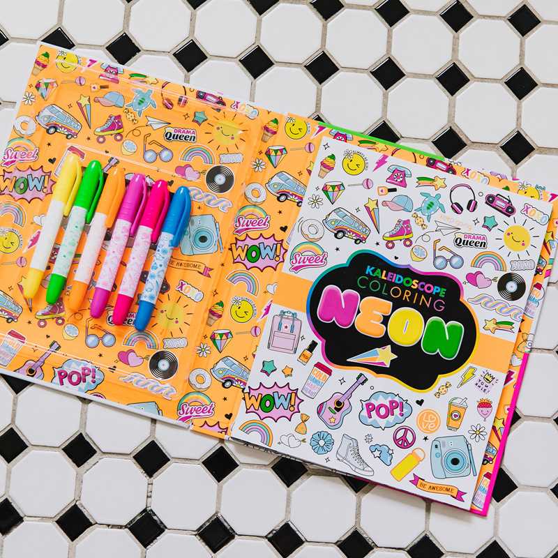 Kaleidoscope Coloring: Neon by Editors of Silver Dolphin Books: Kit - Paperback; 64 pages / English