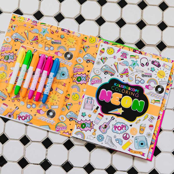 Kaleidoscope Coloring: Neon by Editors of Silver Dolphin Books: Kit - Paperback; 64 pages / English