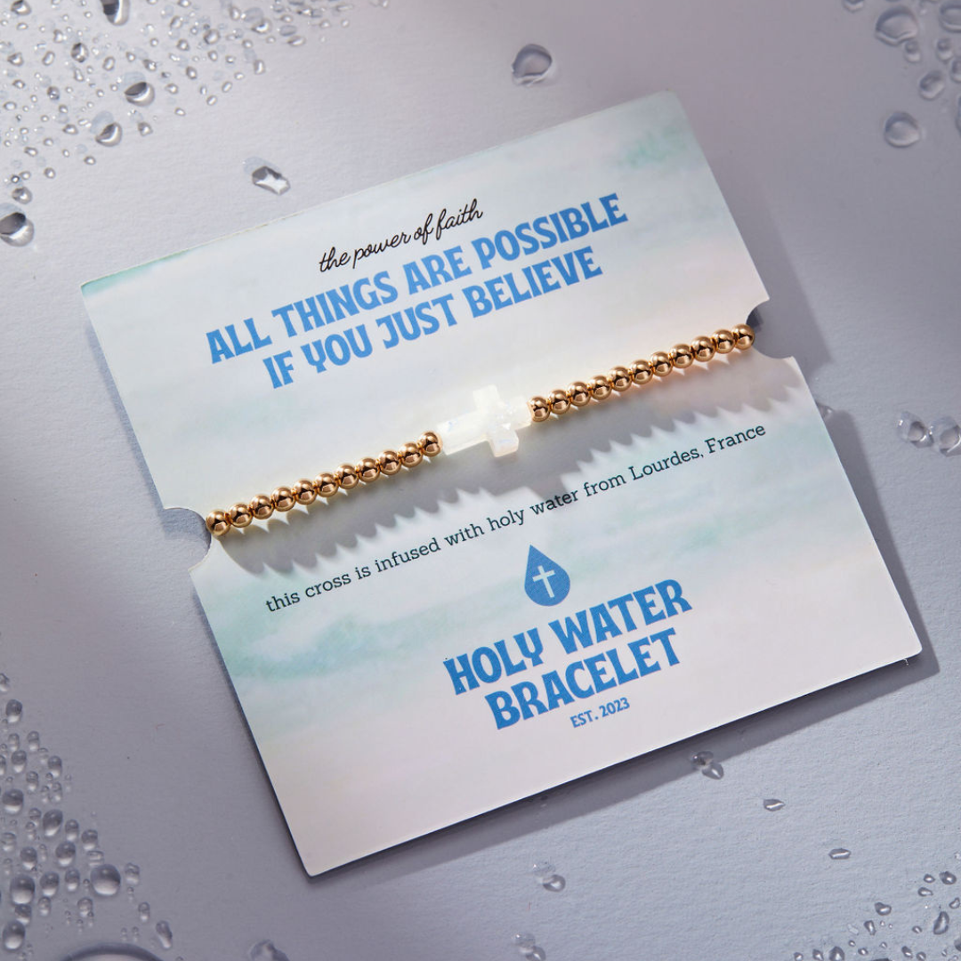 HOLY WATER STRETCH BRACELET: Crystal Pearl