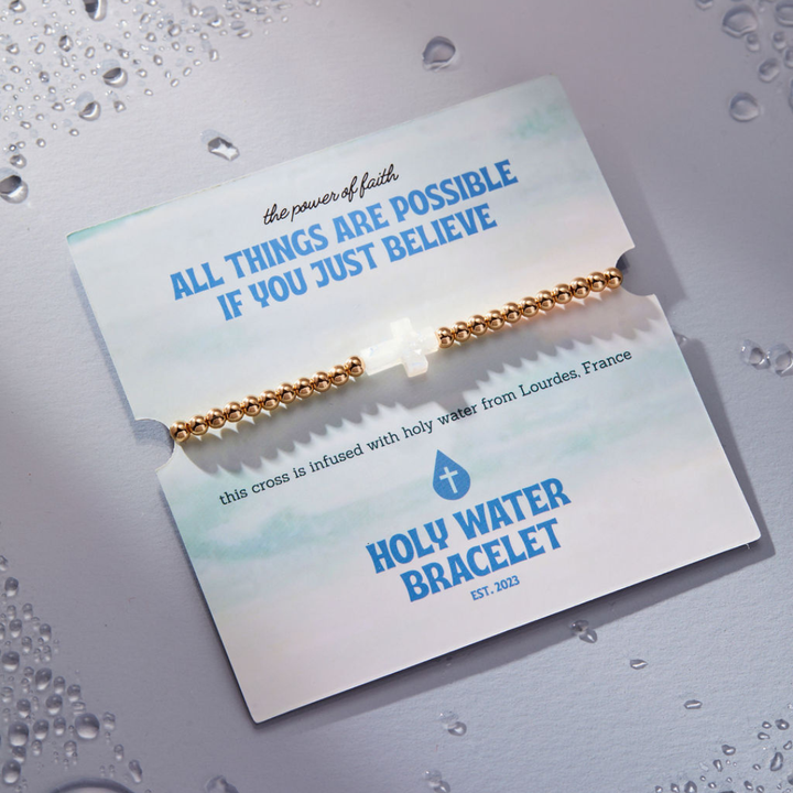 HOLY WATER STRETCH BRACELET: Crystal Pearl