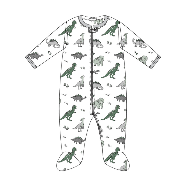 Dinosaurs Zipper Footie