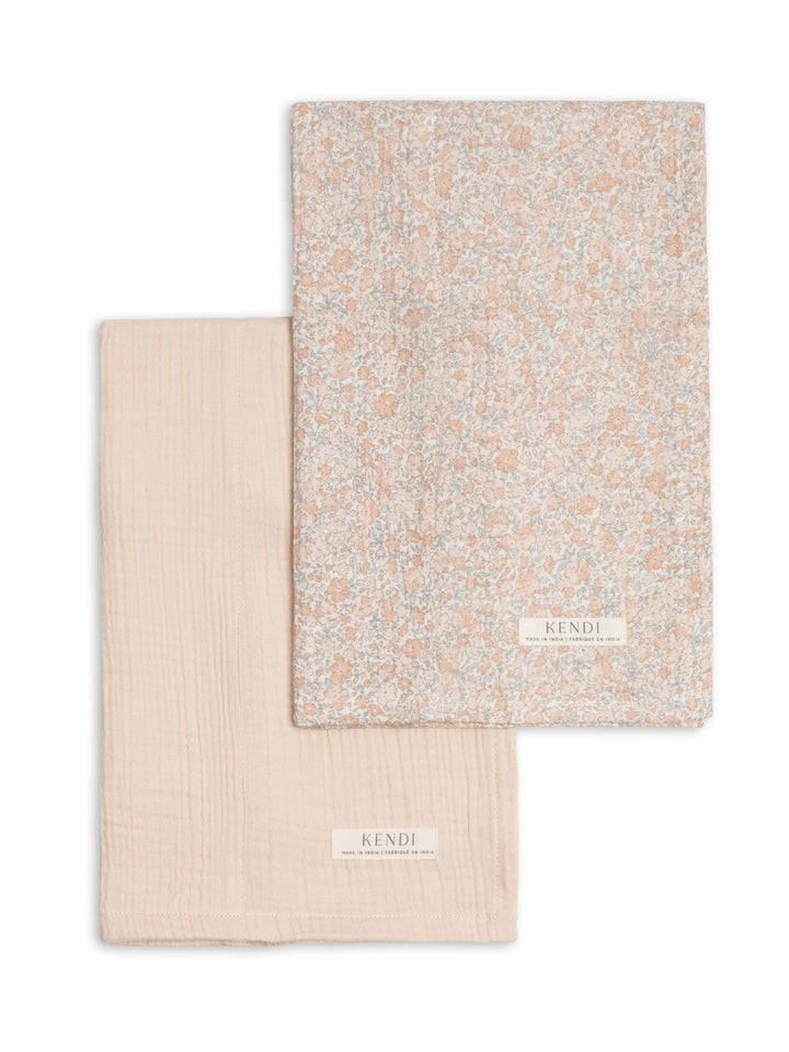 2-Pack Muslin Burp Cloths - Belmont Floral + Shell