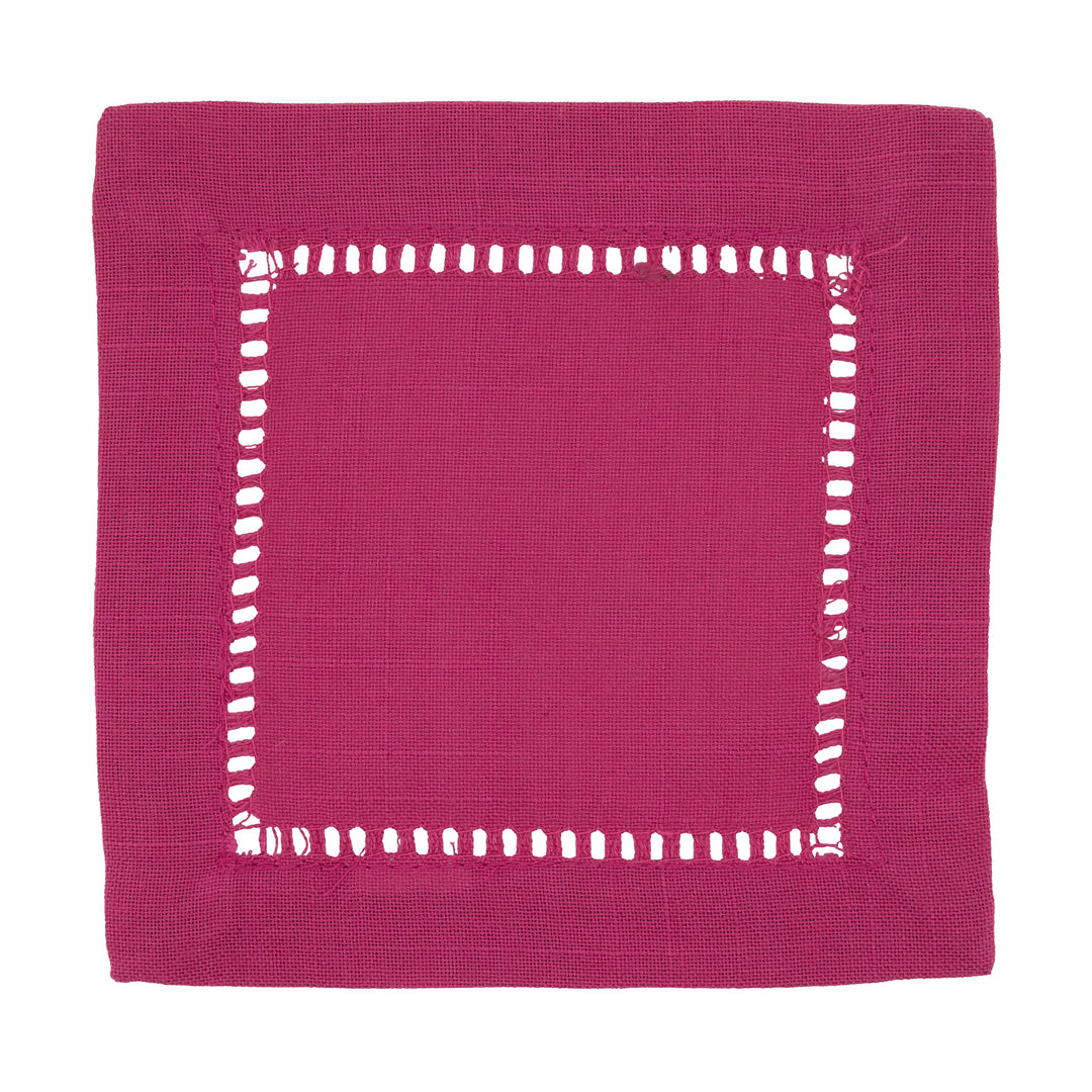 White Hemstitch Cocktail Napkin /6" Set of 4