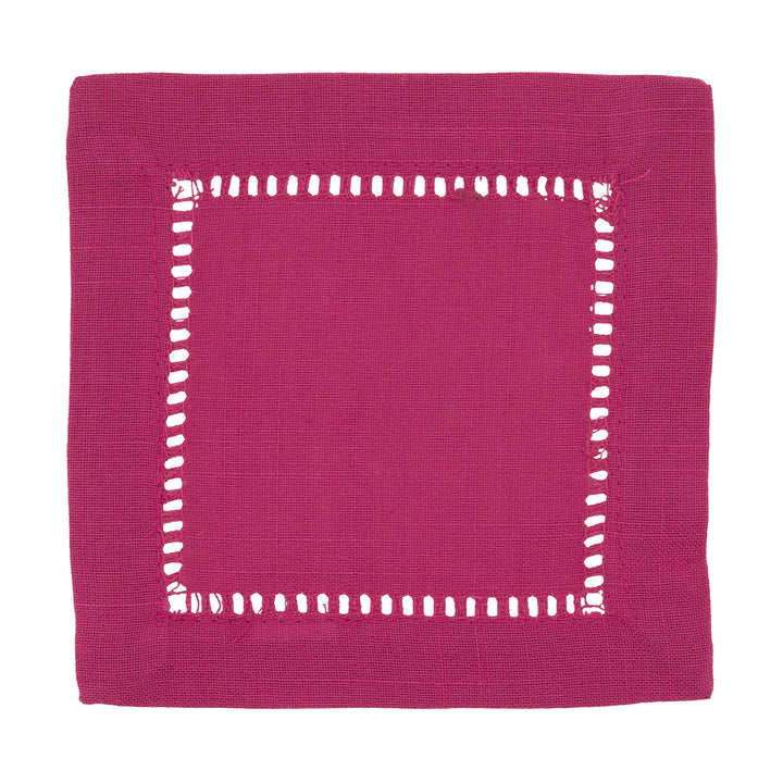 White Hemstitch Cocktail Napkin /6" Set of 4