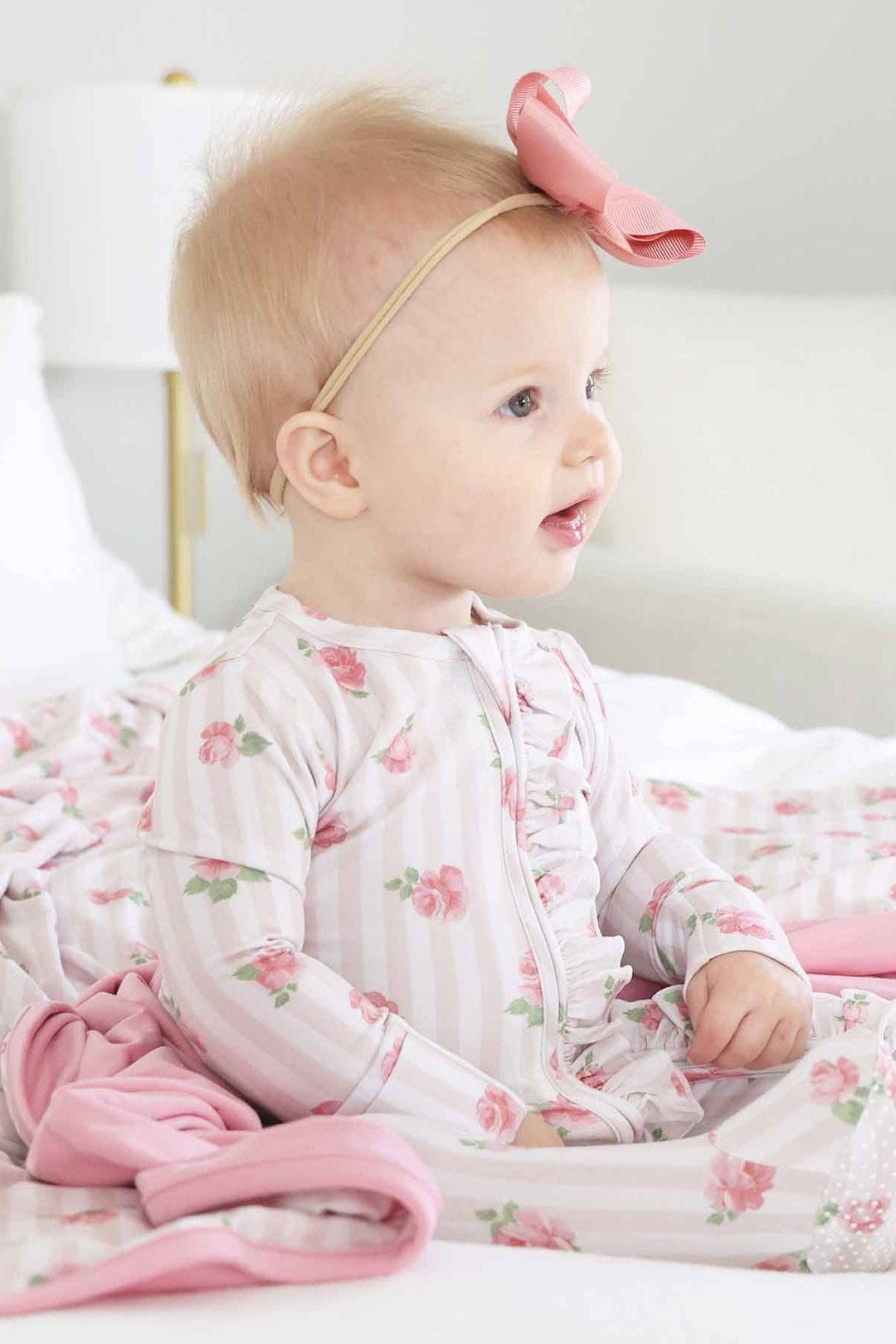 Rosy & Cozy Ruffle Zipper Footie: 6-9 months