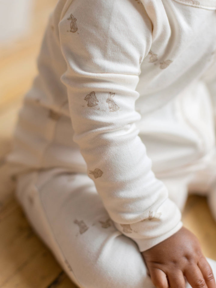 Peyton Zipper Sleeper - Bunny / Oat + Clay