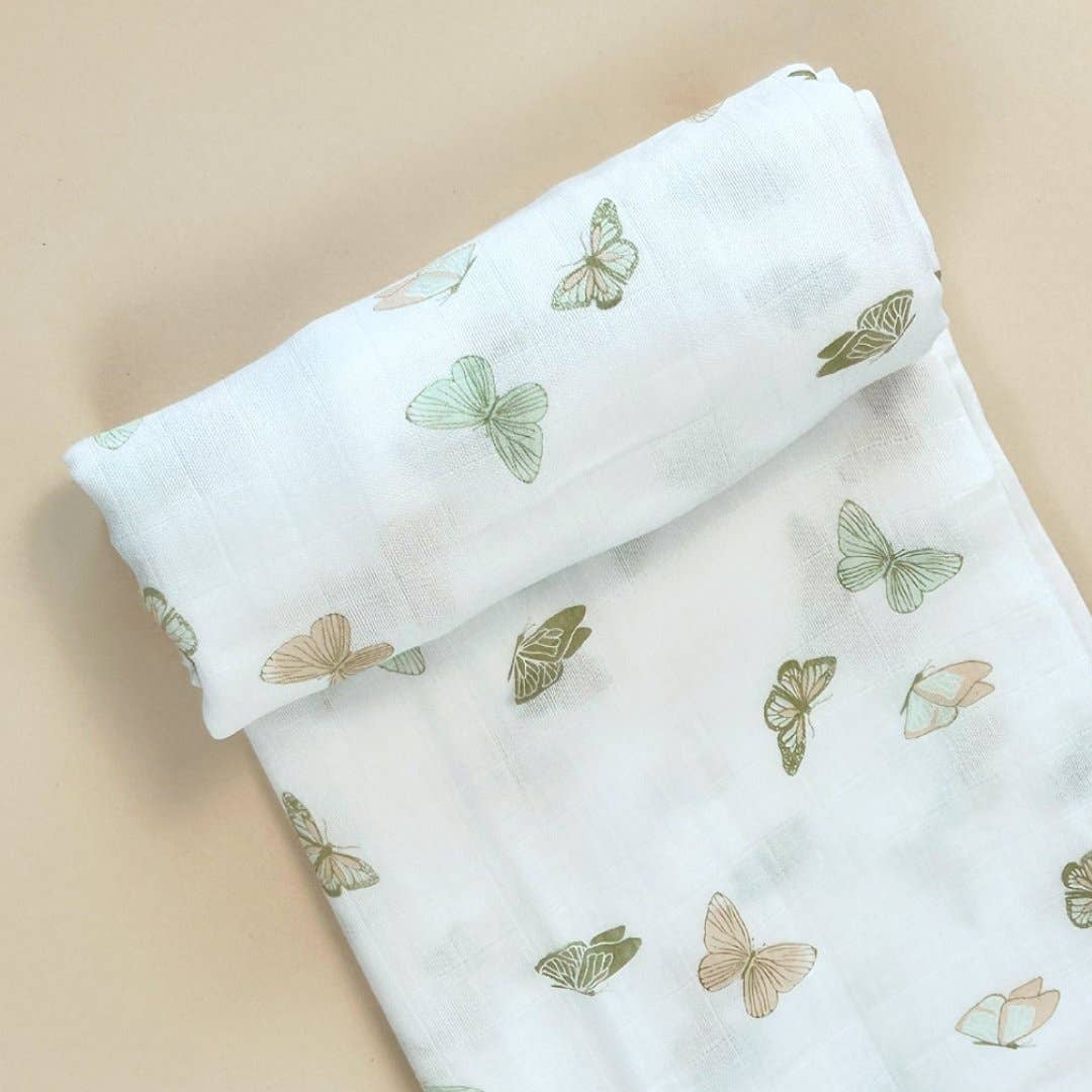 Butterflies Bamboo Muslin Swaddle