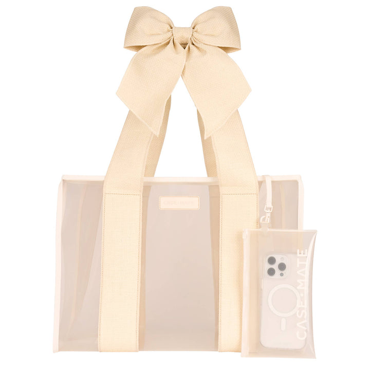 Case-Mate Ecru Raffia Bow Jelly Tote Bag (Classic)