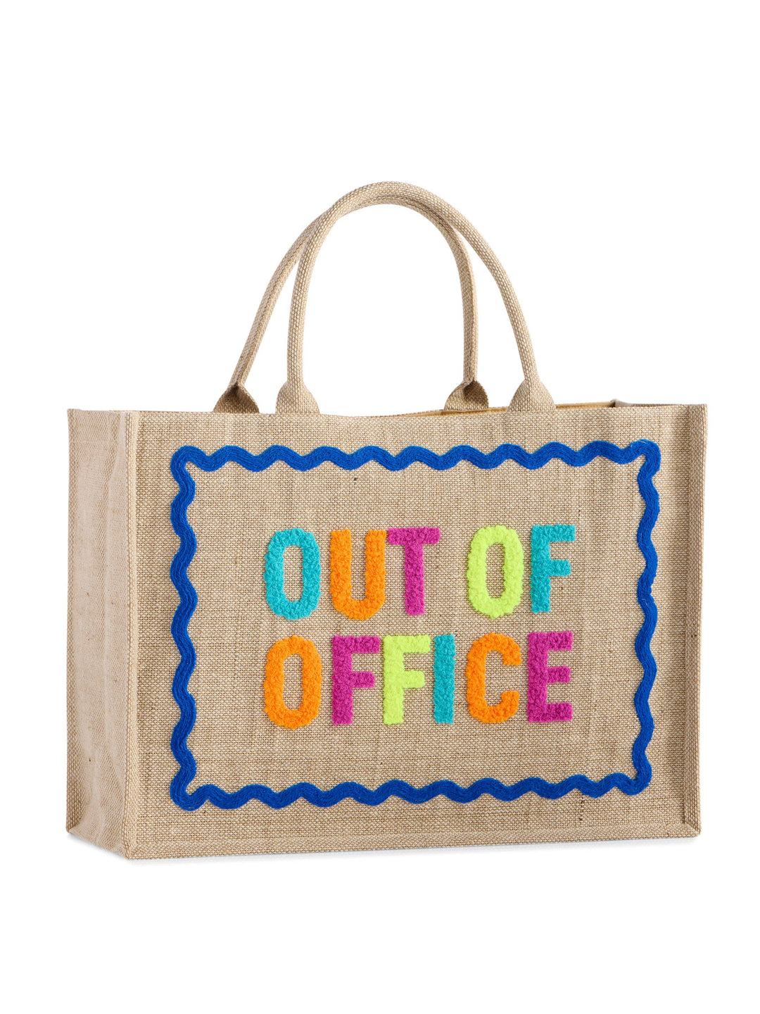 "OUT OF OFFICE" BEACH BAG,NATURAL