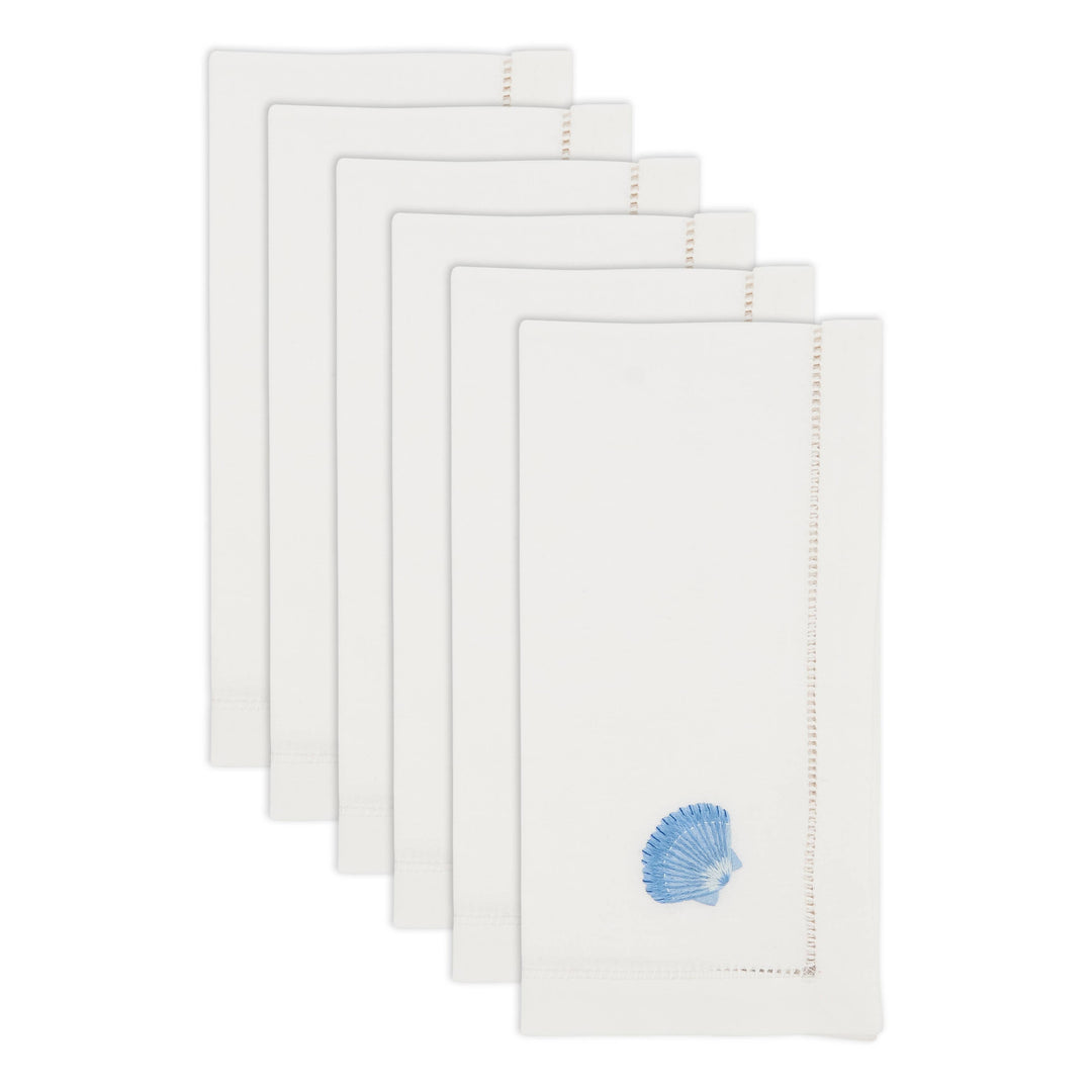 Embroidered Seashell Serenity Napkin SET OF 6
