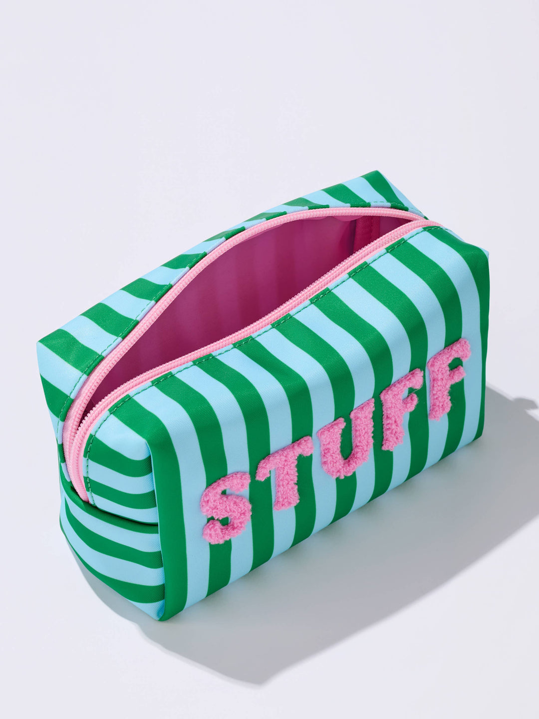 "STUFF" SMALL ZIP POUCH,TURQUOISE