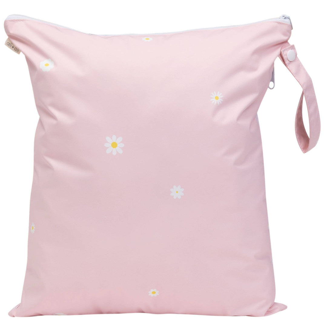 Dual-Compartment Wet/Dry Bag with Mesh Pocket (Daisy Blush)