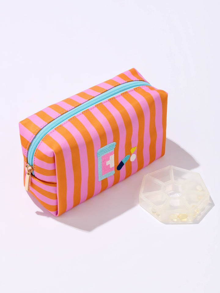 PILLS SMALL ZIP POUCH,PINK