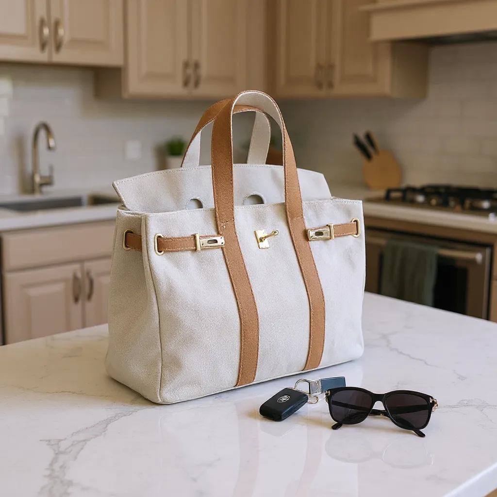BOATKIN Large The Luxe Signature Tote- Navy