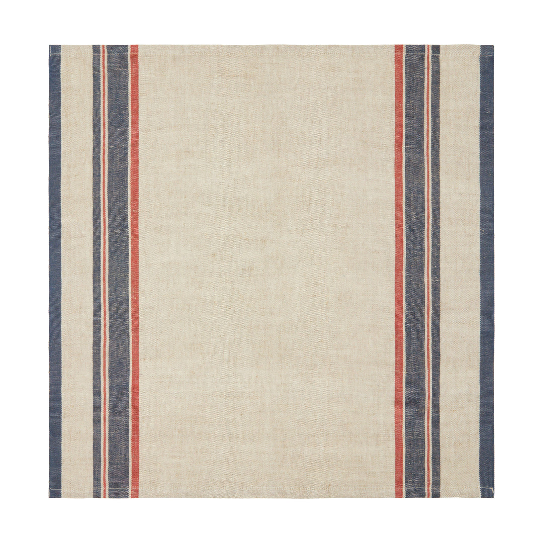 Antibes Natural & Red Napkin, Set of 4: Natural Red