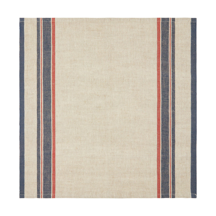 Antibes Natural & Red Napkin, Set of 4: Natural Red