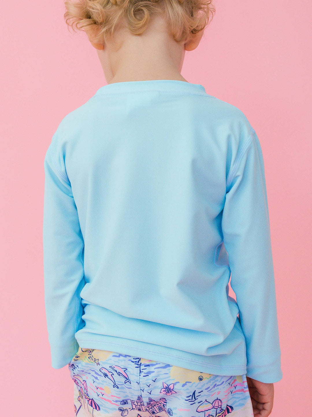 Boys Blue Breeze Long Sleeve Rash Guard: Blue