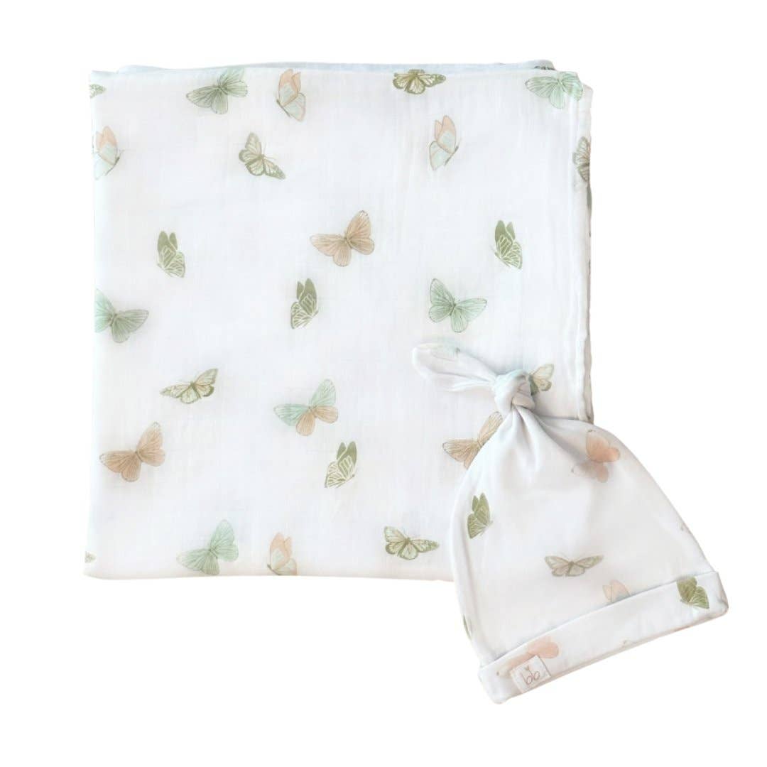 Butterflies Bamboo Muslin Swaddle