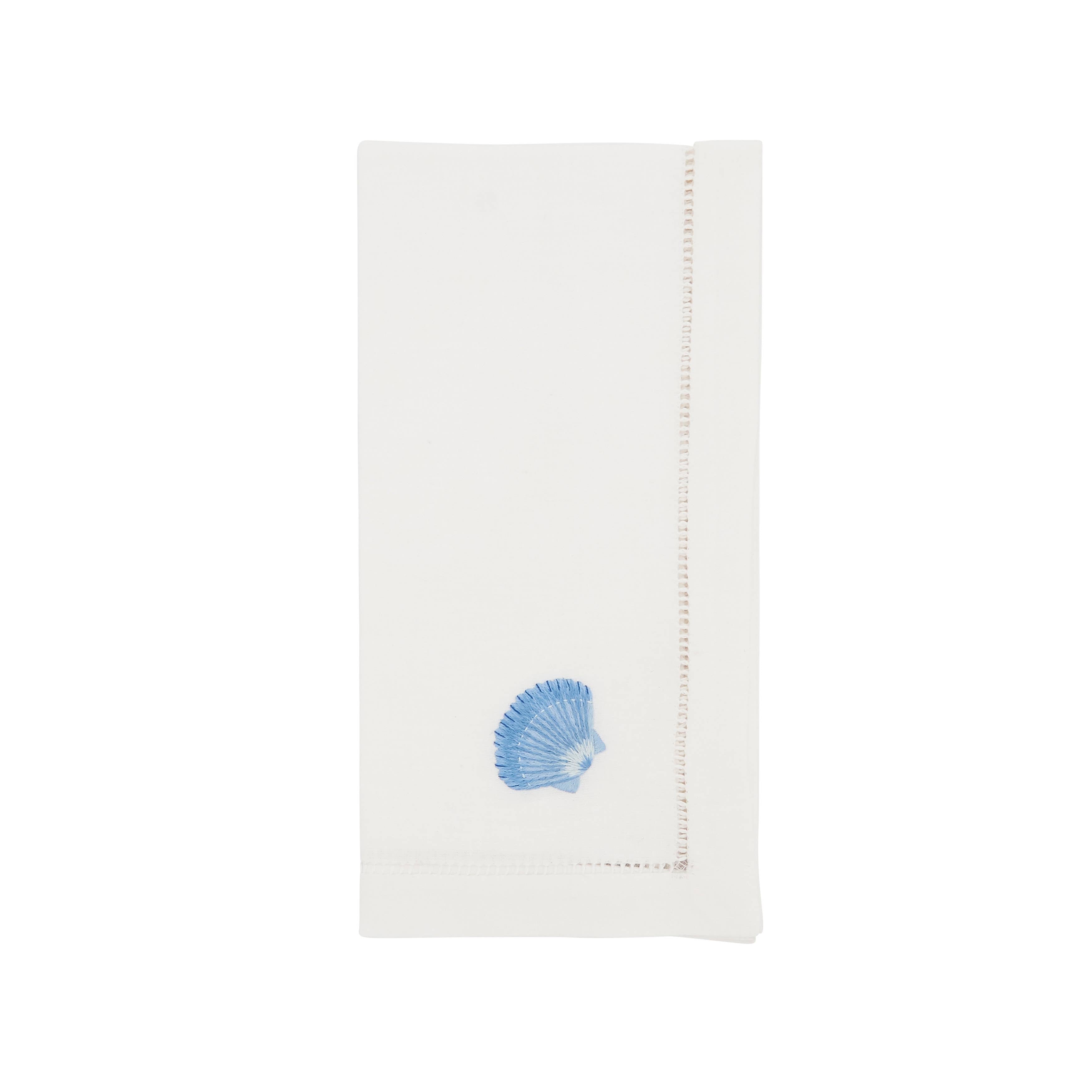 Embroidered Seashell Serenity Napkin