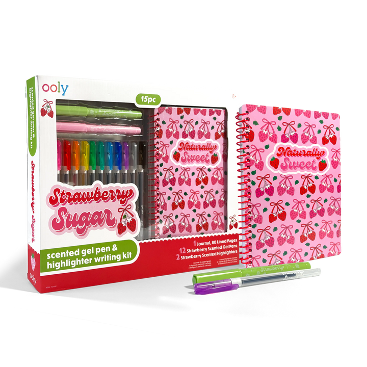 Strawberry Sugar: Scented Gel Pen & Highlighter Writing Kit
