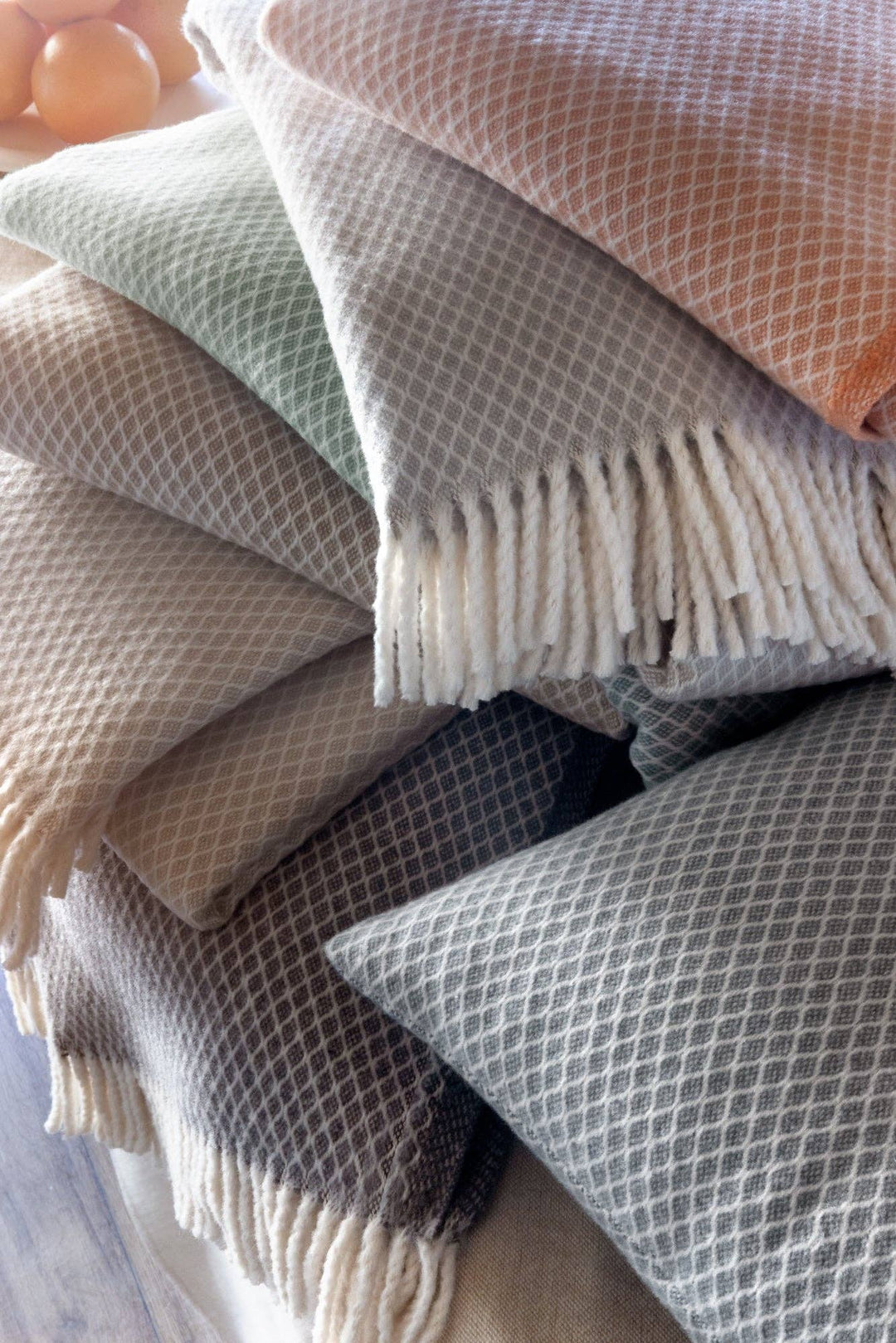 Diamond Lattice Throw-Linen