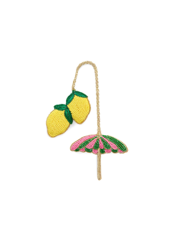 LEMON/UMBRELLA BEADED BAG CHARM,MULTI