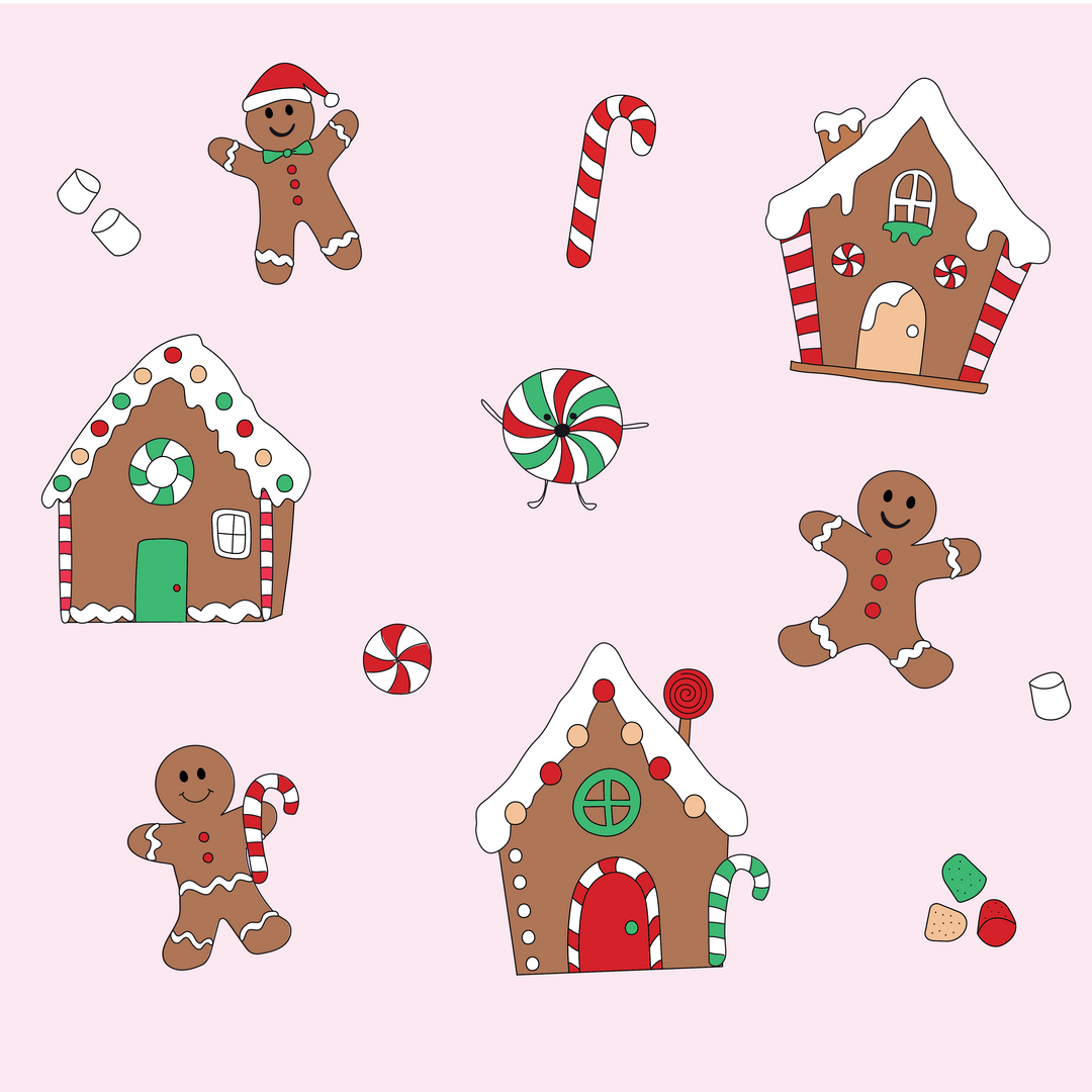 Gingerbread World Two Piece Pajama in Pink