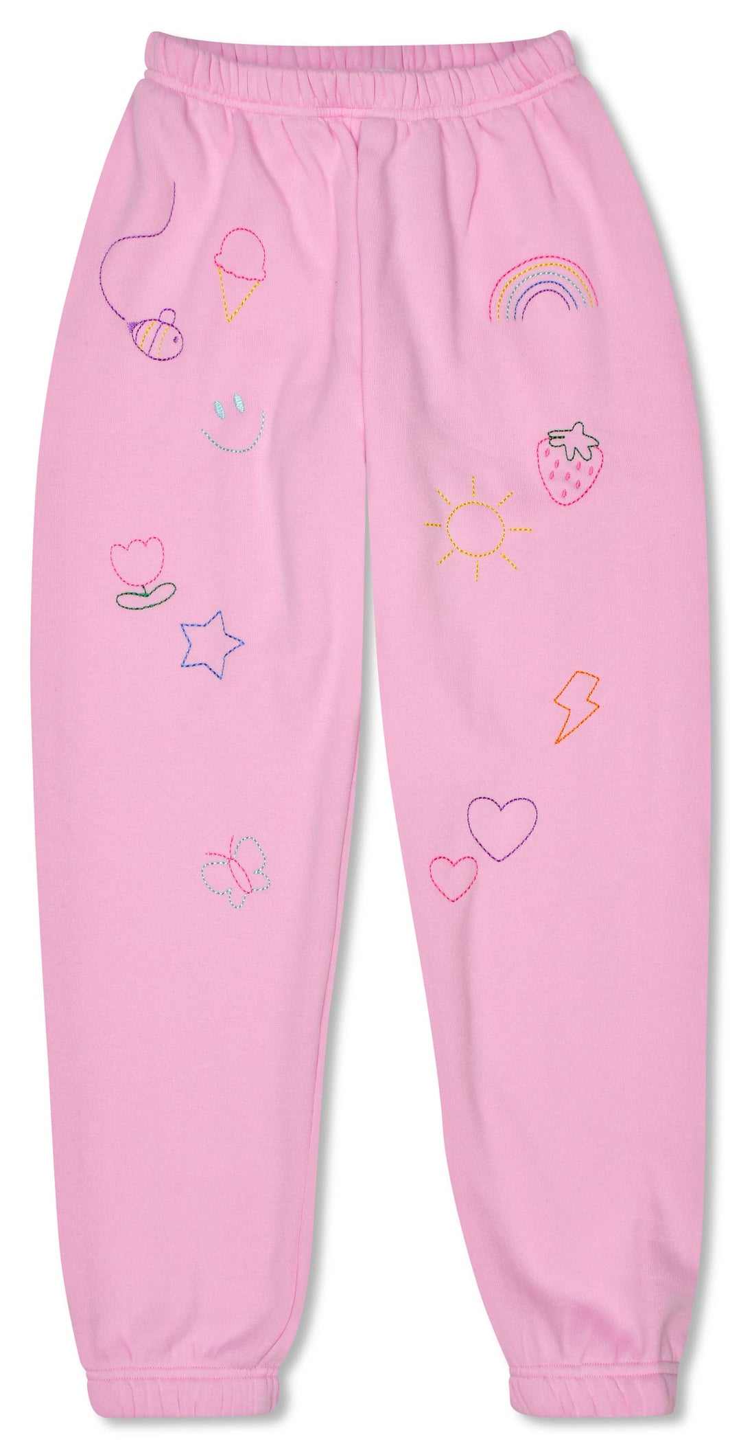 Doodle Check Rose Sweatpants (Large (14))