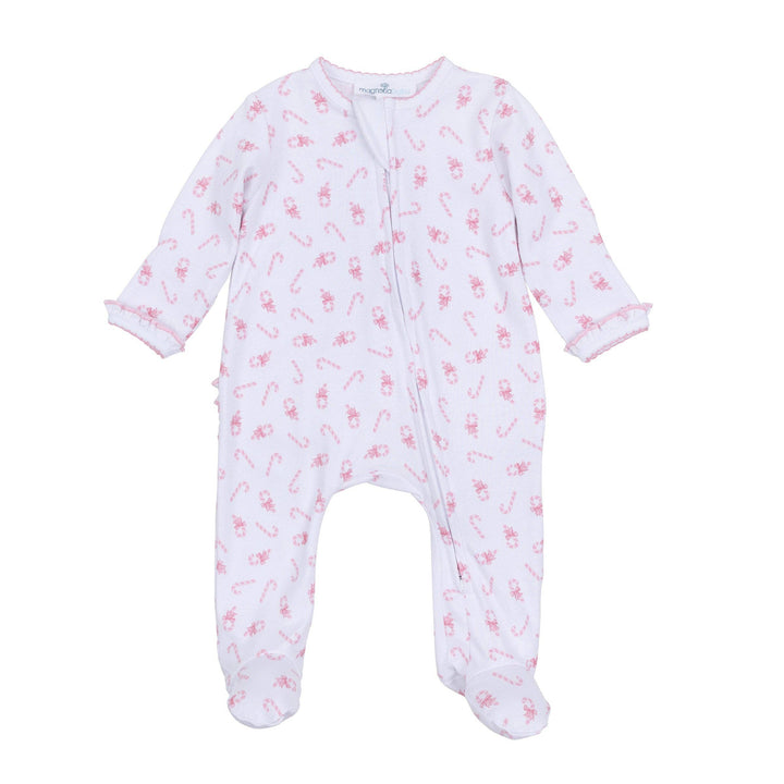 Sweet Peppermint Print Zipper Footie