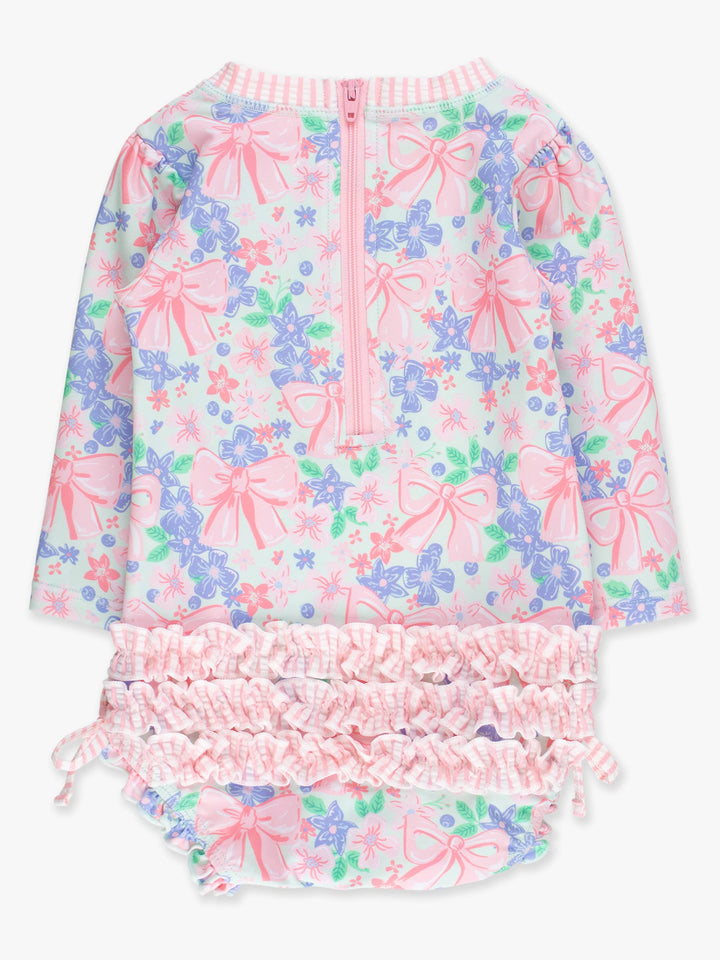 Baby Girls Bow Blooms LongSleeve One Piece Swimsuit