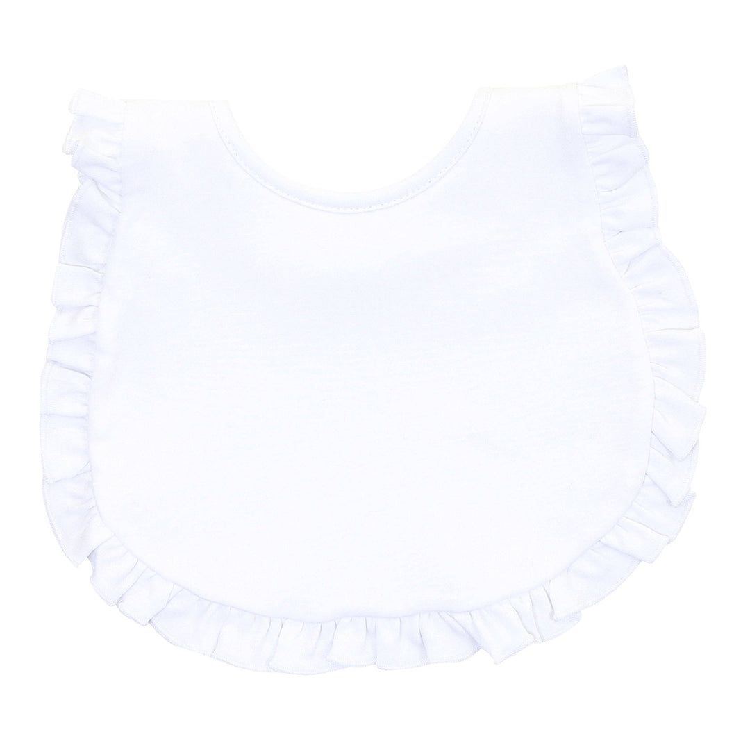 Solid Essentials Ruffle Bib - White
